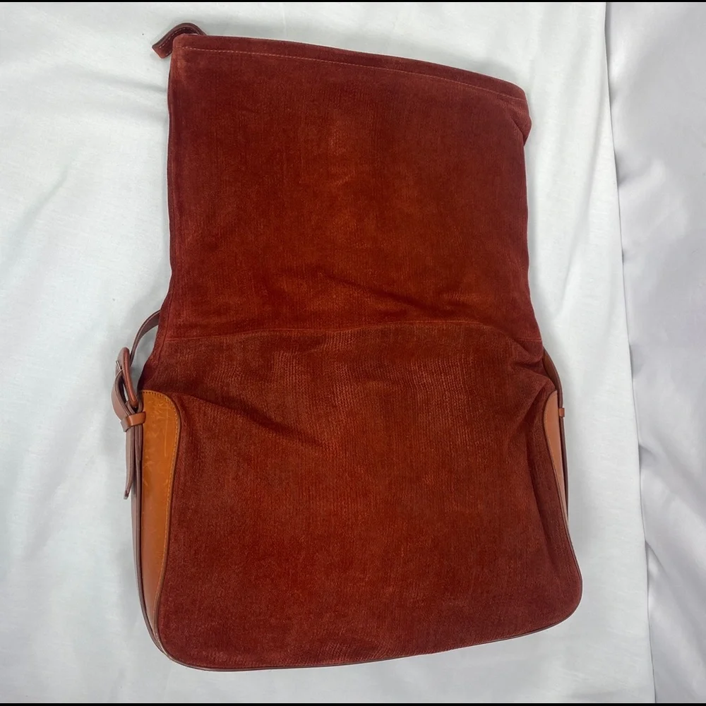 Maison Martin Margiela Burgundy Cognac Leather Messenger Bag Adjustable Shoulder